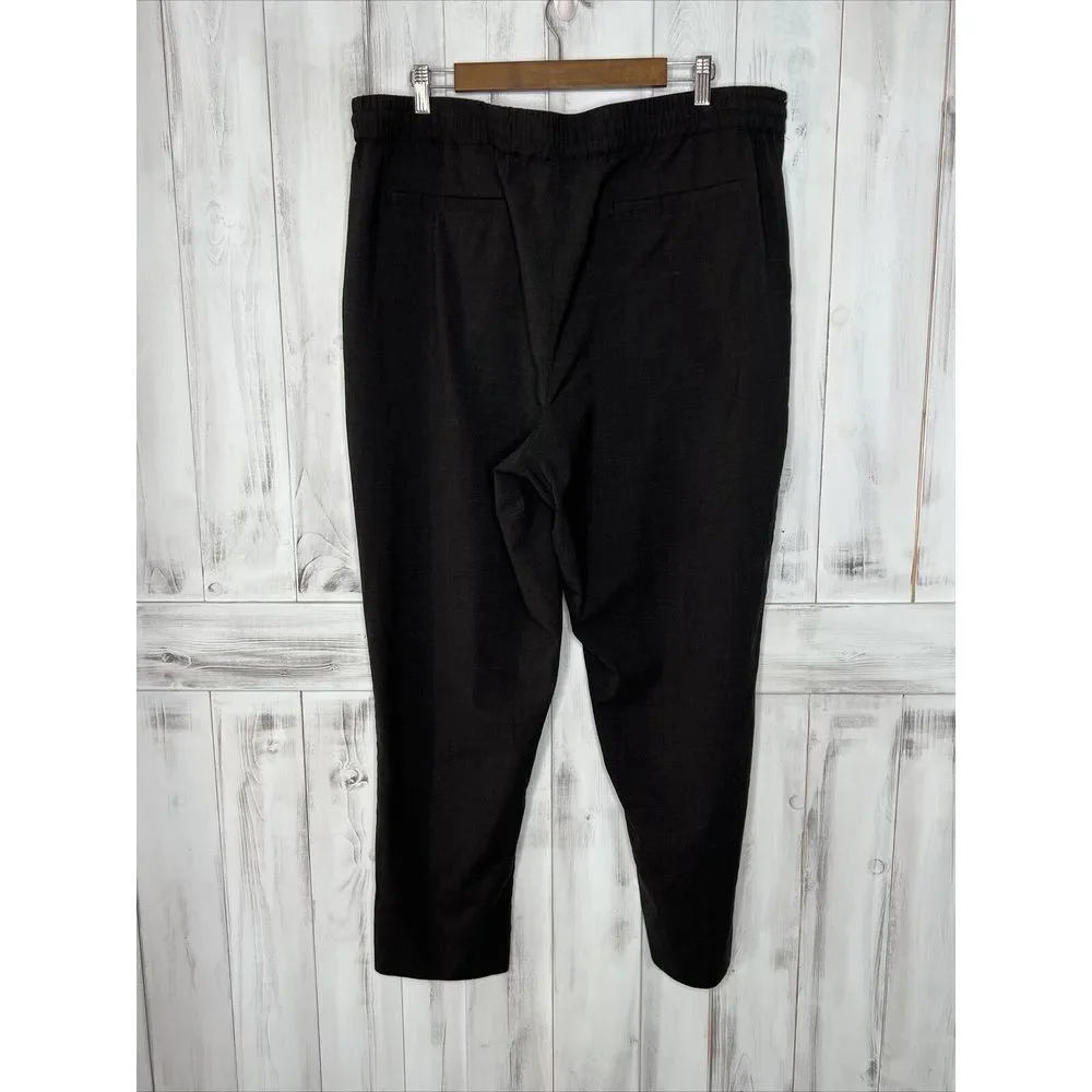 BANANA REPUBLIC BLACK ATHLETIC TAPERED MARZOTTO WOOL DRAWSTRING BEACH‎ PANTS XL